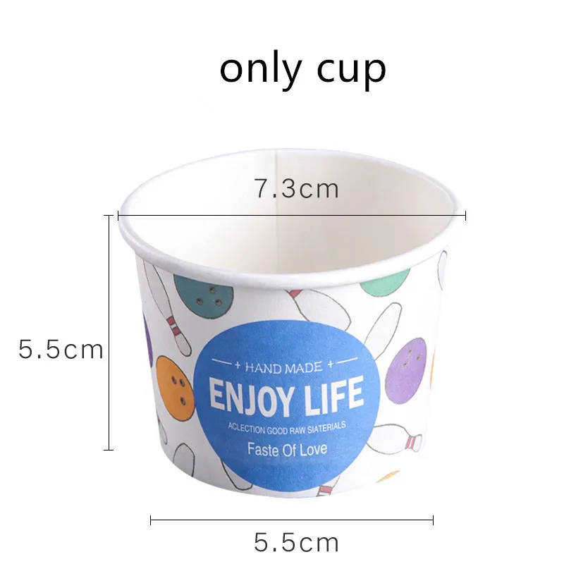 only cup 50 шт небольшие Творческий одноразовый лед сливки чашки вечерние на день рождения свадьбы пользу милые Бумажные Формочки для кекса десерт упаковка миска с крышкой - Цвет: only cup