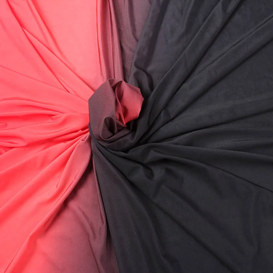 Black and Red 2 тона ombre спандекс ткань градиент эластичный материал для танцев костюмы латинских танцев стрейч ткань по двору - Цвет: Black and Red