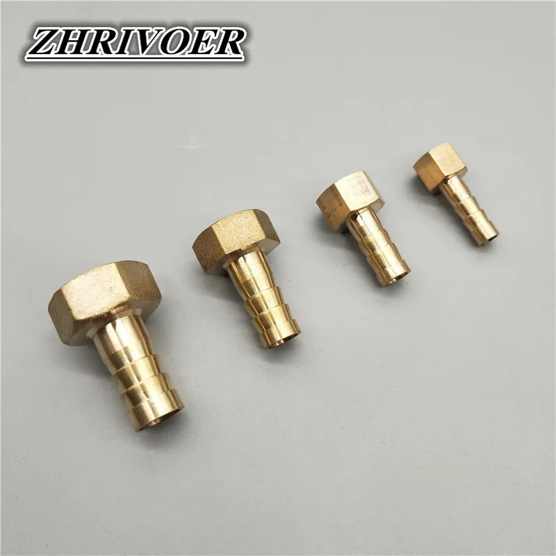 Brass Hose Fitting 6/8/10/12/14/16/19mm Barb Tail 1/8" 1/4" 3/8" 1/2" 3/4" 1" BSP Female Thread Copper Connector Coupler Adapter