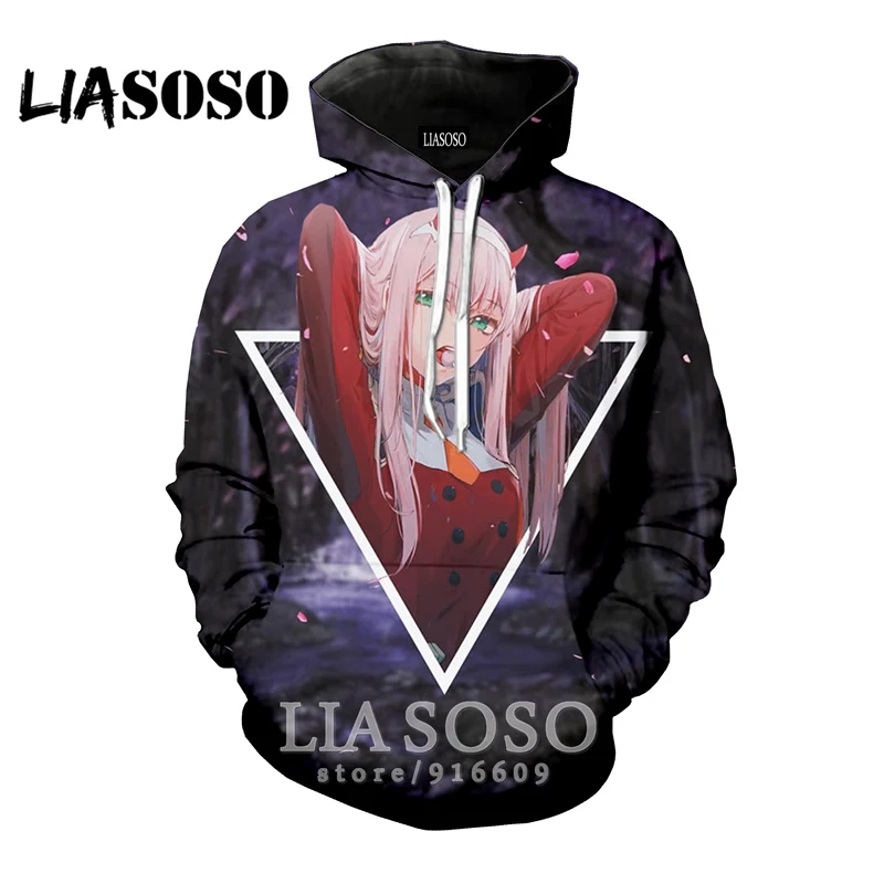3D с принтом Мужские и женские аниме Мужская Harajuku Толстовка DARLING в FRANXX ноль два