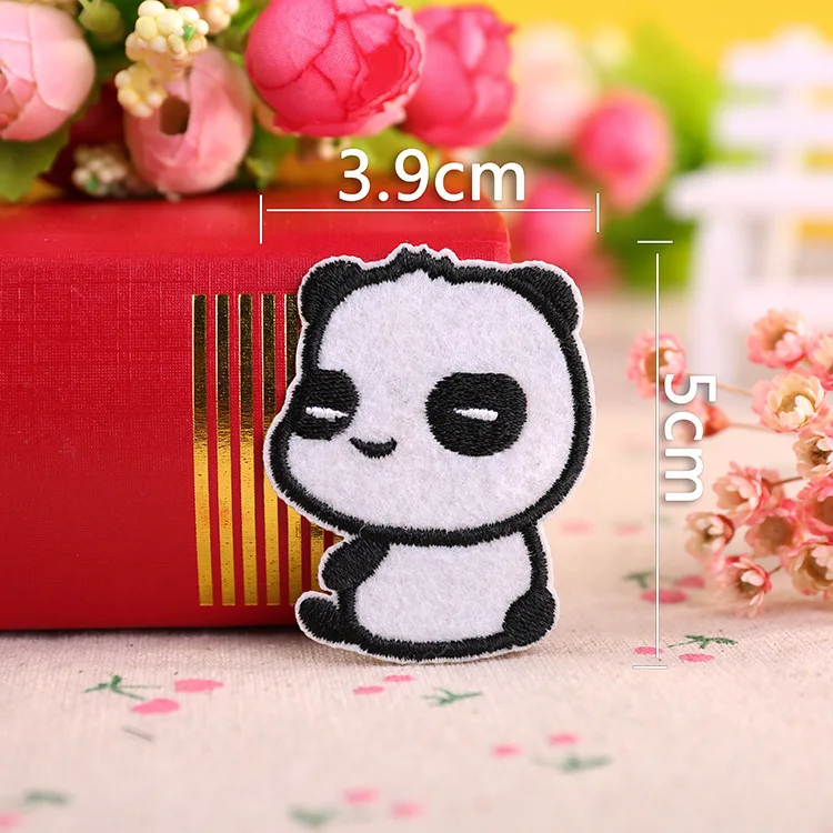 Набор из 6 вышитых нашивок в виде панды для детской одежды обуви рюкзака наклейки