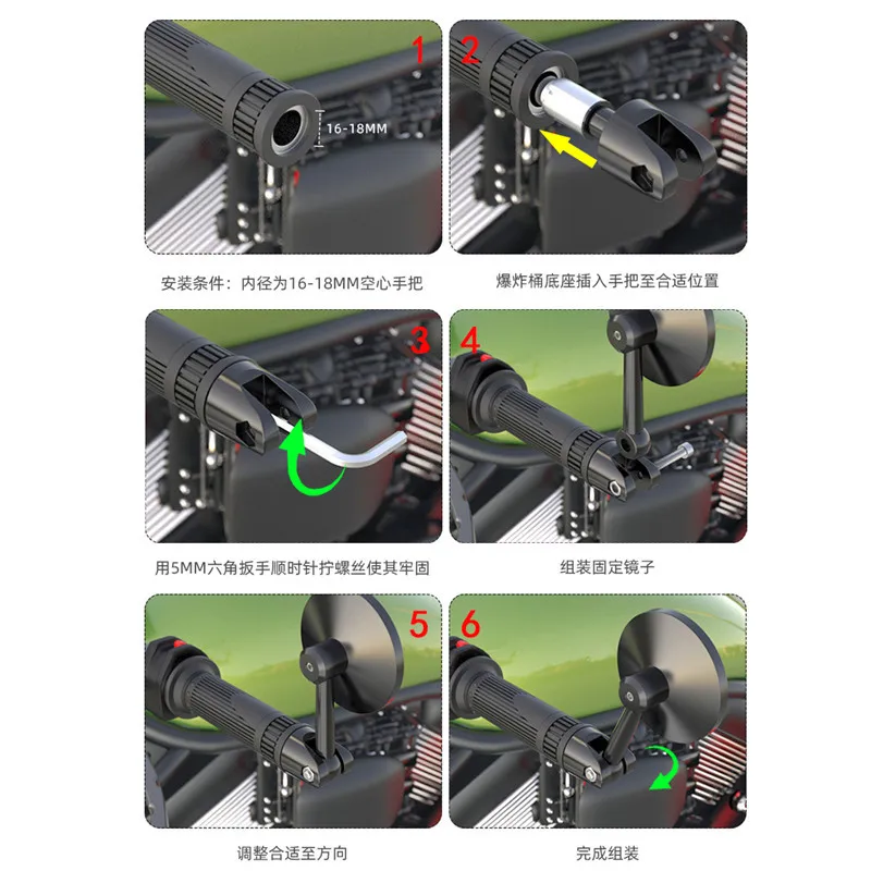 Универсальное мотоциклетное зеркало заднего вида для Kawasaki Honda Yamaha Suzuki Vespa