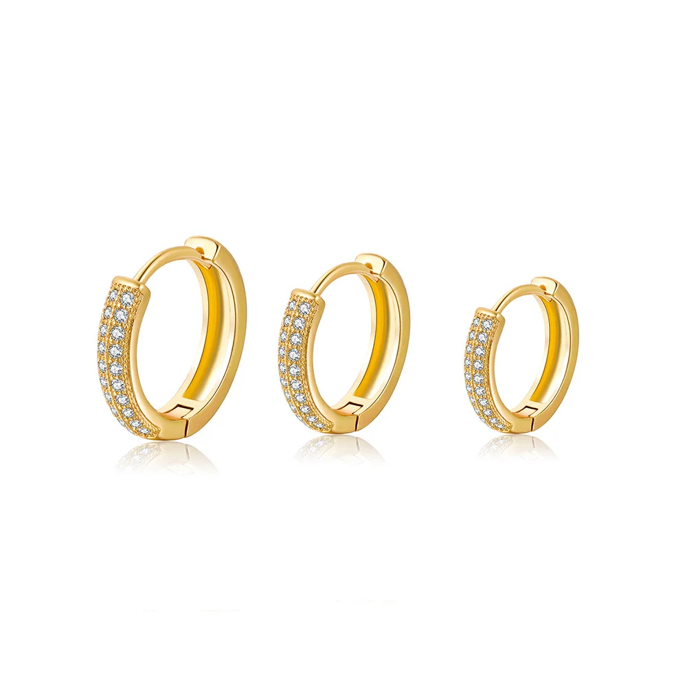 

Luxury Gold Colors Circle Hoop Earrings for Women Delicate Pave Setting Shiny White Zircon Women's Earrings WeddingParty Jewelry