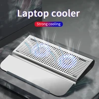 aluminum gaming laptop cooler silent fan portable cooling pad for macbook air pro 11 12 13 14 15 inch alloy bracket 2 usb ports