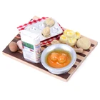 1 Набор красочные кухонные яйца молочный хлеб на доске для детей ролевые игры посуда 112 кукольный домик Миниатюрный