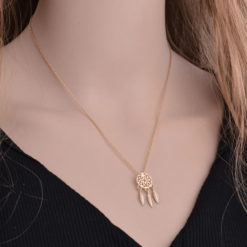 

2021 New fashion Dream Catcher Series Jewelry Necklace Exquisite Alloy Hollow Pendant Necklace Collares For Women Gifts