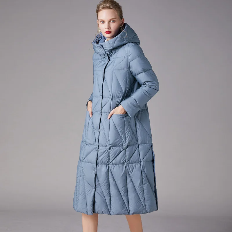 More than 350g 90% white duck down content thicked coat women Slim Skinny graceful beauty jackets hooded 199023 | Женская одежда