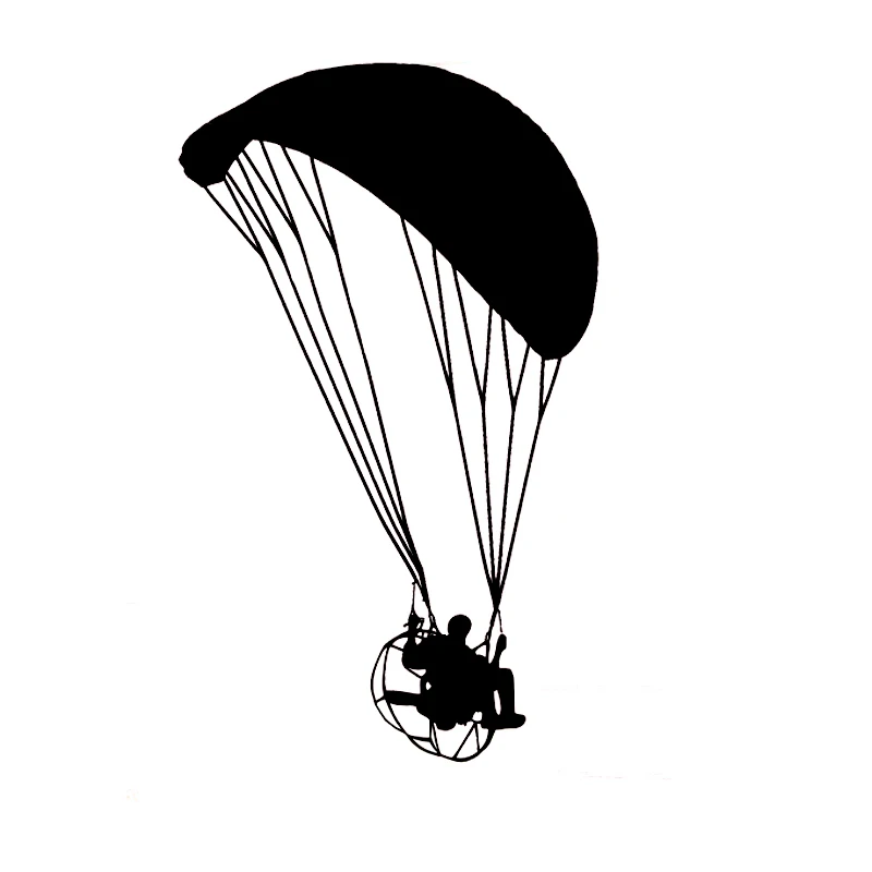 

Car Sticker Motorcycle Sticker Powered Paraglider, Fun Reflective PVC Waterproof Sunscreen Decal Black/Silver 10.2*17CM