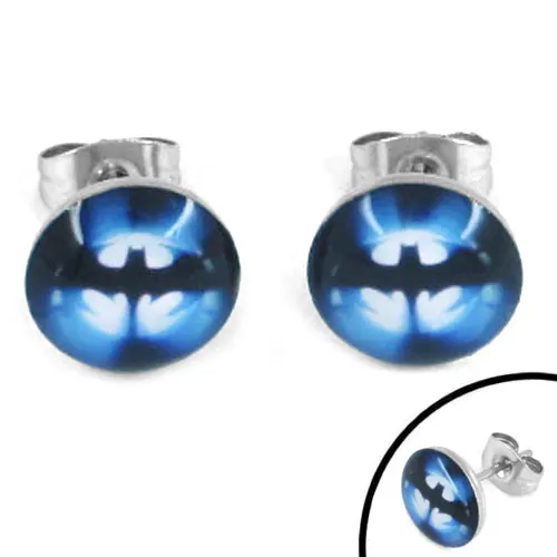 Эмаль летучая мышь серьги пирсинг тела ювелирные изделия из нержавеющей стали