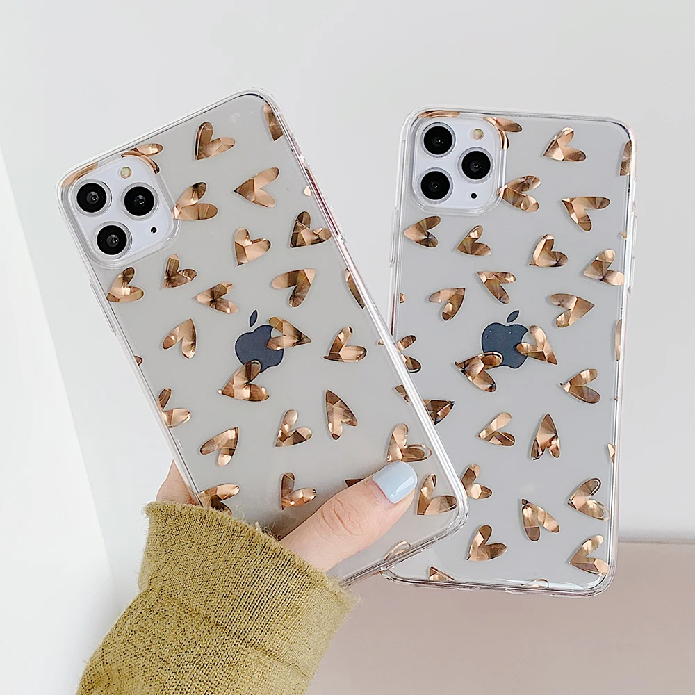 LOVECOM листья и ананас Прозрачный чехол для телефона для iPhone 11 Pro Max XR XS Max 7 8 Plus X Прозрачная мягкая Гальваническая задняя крышка