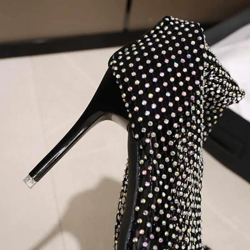 Женские ботильоны сексуальные женские ажурные чулки черного цвета Женская обувь