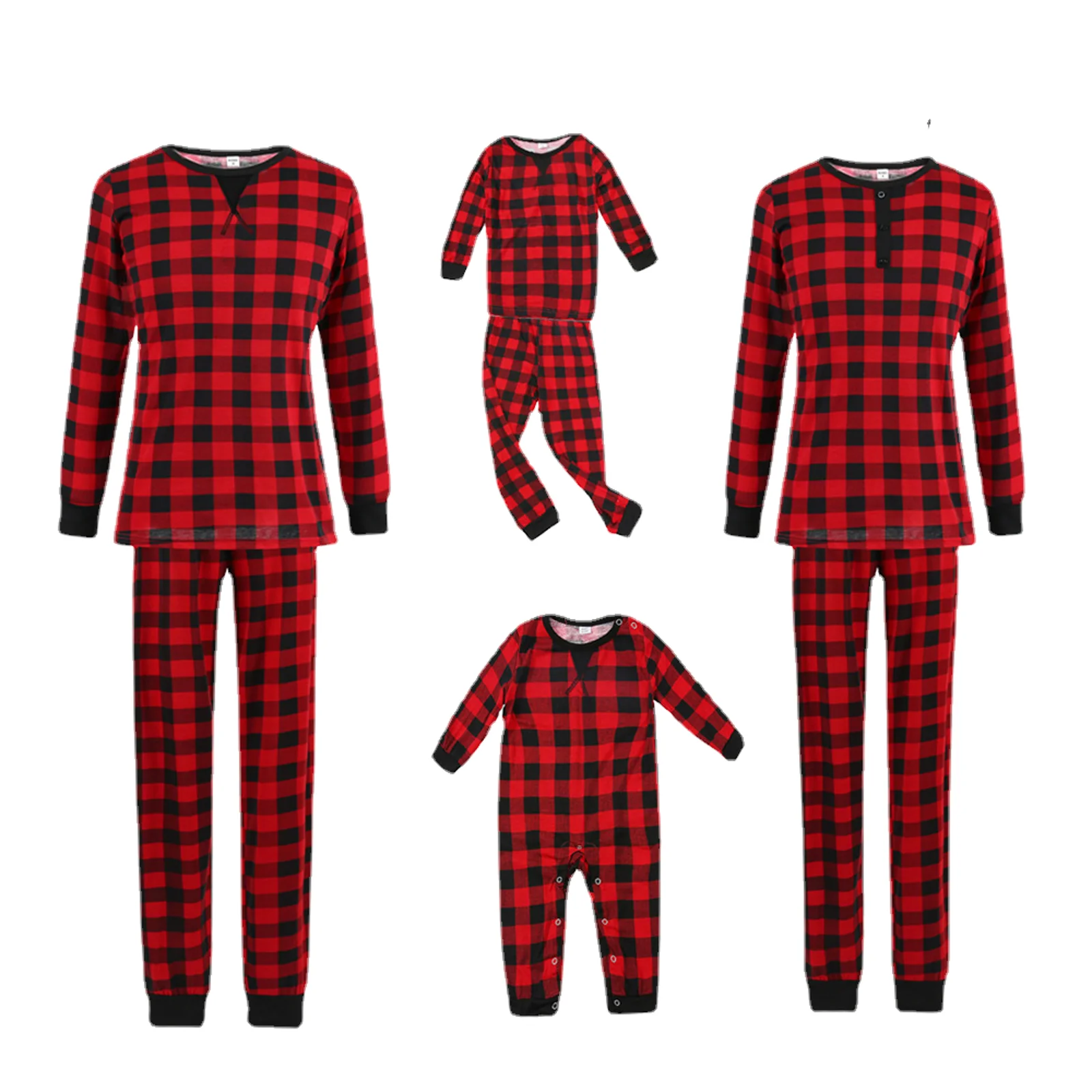 

Рождественская одежда для родителей и детей KOENVE, пижамы с длинными рукавами, домашнее обслуживание, с рисунком в клетку