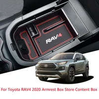 car interior decoration console armrest container storage box refit accessories style for toyota rav4 2020