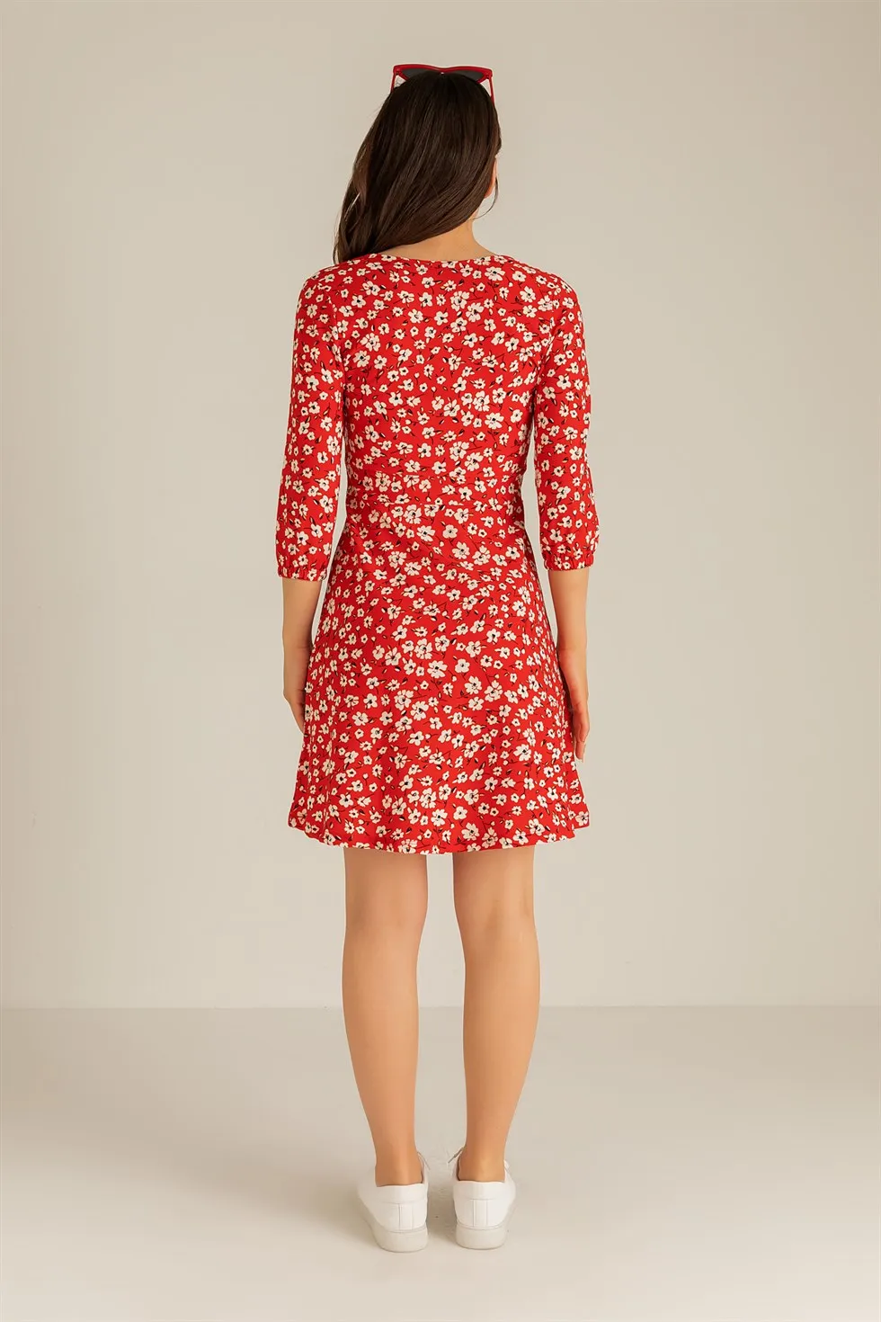 

Floral Mini Jersey RED