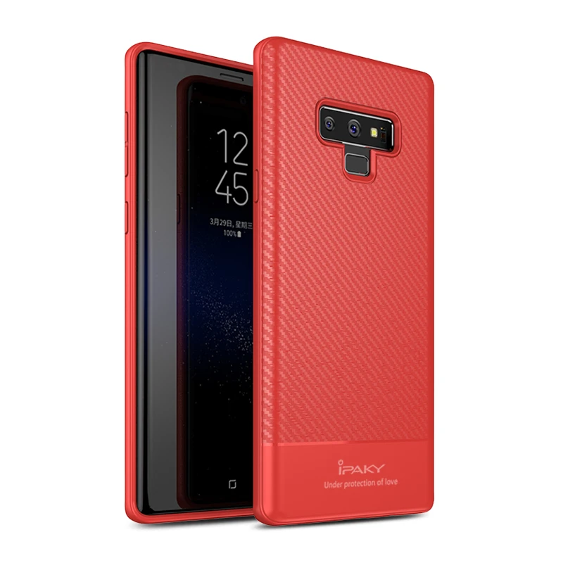 

IPAKY TPU Phone cases For Samsung Galaxy Note 9 Case Luxury Carbon Fiber Soft Silicon Back Cover For Samsung Note9 Case