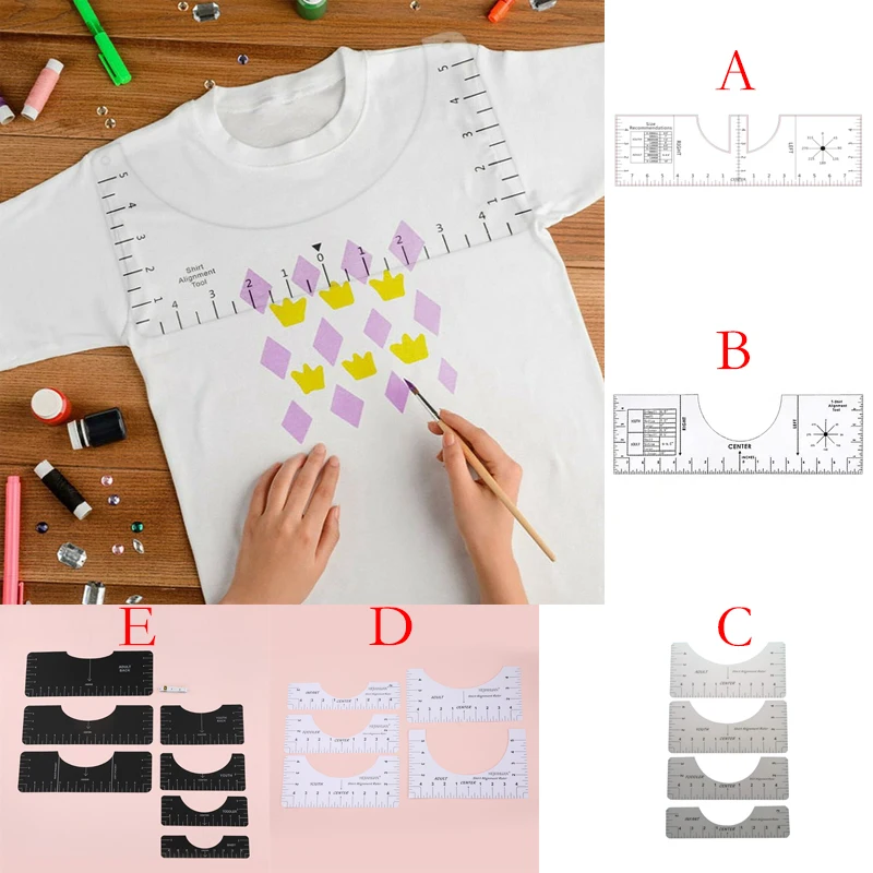 

Линейка для выравнивания футболки с круглым вырезом, белый ПВХ швейный воротник, измерительный инструмент, линейка, бытовой швейный инстру...