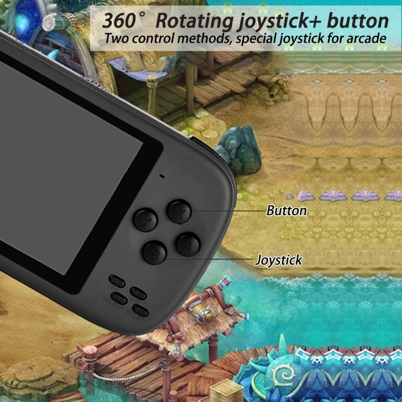 Портативная игровая консоль HX6A 4 3 дюймов 2000 игр поддержка FC/GB/GBA/MD/NES/SFC