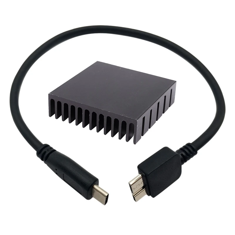 4 шт. черный алюминиевый радиатор охлаждающий ребро охладитель и 1 USB C к Micro 3 0 Type B