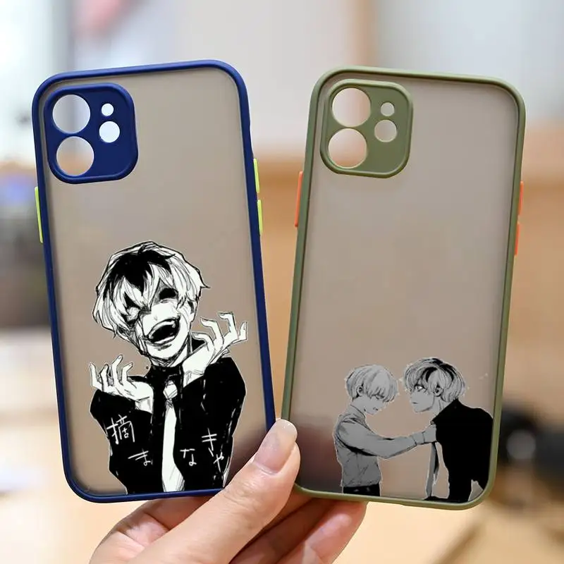 

Tokyo Ghoul anime Phone Case matte transparent Funda For Army Green iPhone 7 8 x xs xr 11 12 pro plus max mini Clear
