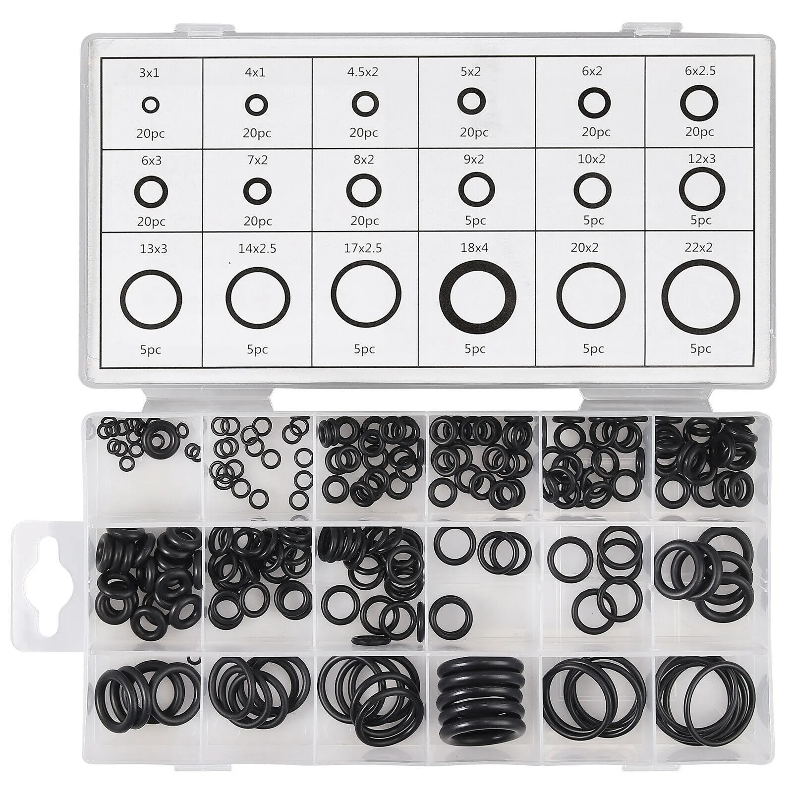 

225Pcs Universal Rubber Assortment O-ring Oil Seal Repair Kit Sealing Valve Waterproof Machine Oil-resistant Gasket Kit