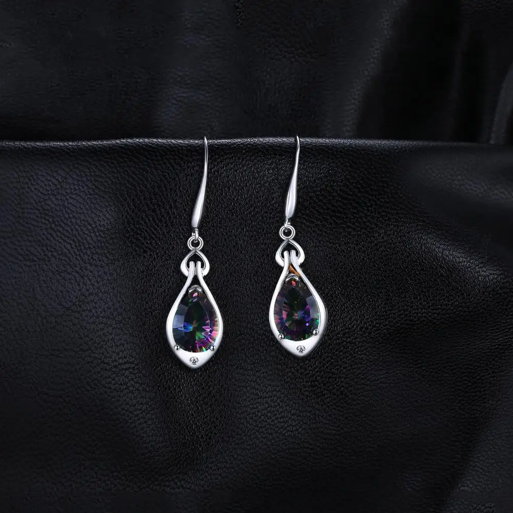 Jewelrypalace капли воды 6.8ct Подлинная Радуга своих Мистик Топаз Длинные висячие серьги чистый стерлингового серебра 925 пробы Ювелирные украшения для Для женщин
