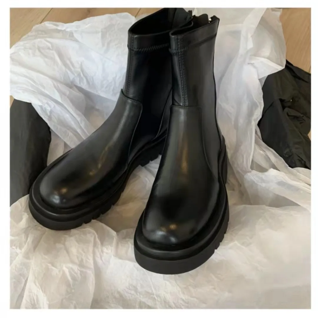 

Autumn new fashion all-match trend thick-soled high-rise short boots female non-slip Martin boots