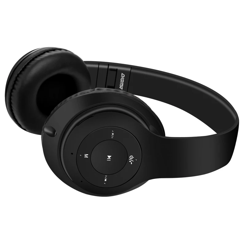 Наушники с микрофоном DIGMA BT-14 Bluetooth черный | Электроника