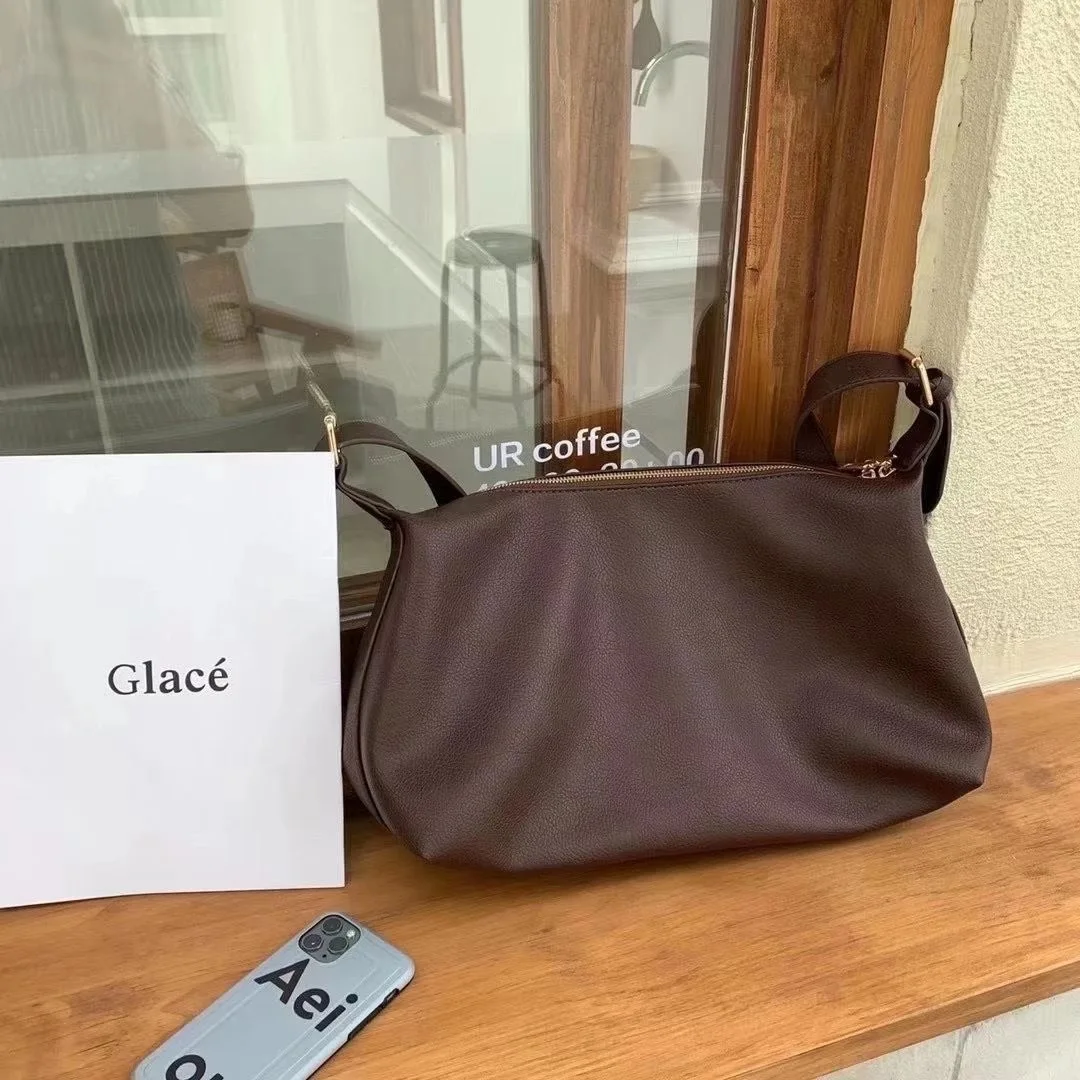 

High-end 2021 new PU leather women's messenger bag casual all-match lady's large-capacity solid color shoulder bag simple