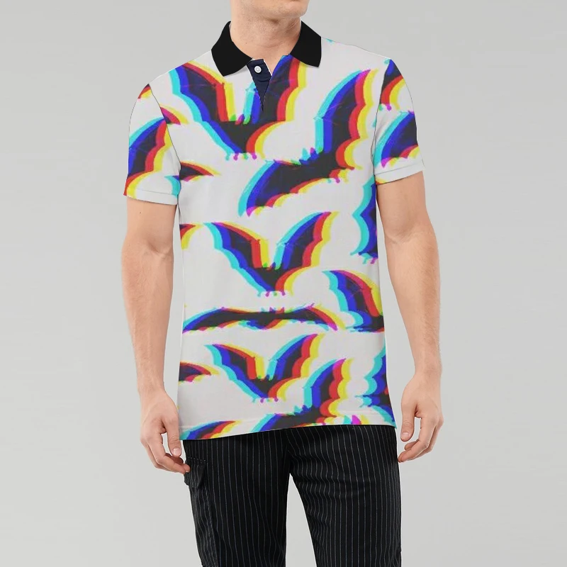 

Белая футболка-поло с принтом на Хэллоуин