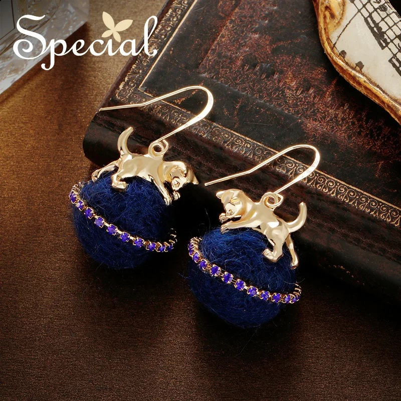 Специальные европейские и американские Инс девушка сердце животных серьги