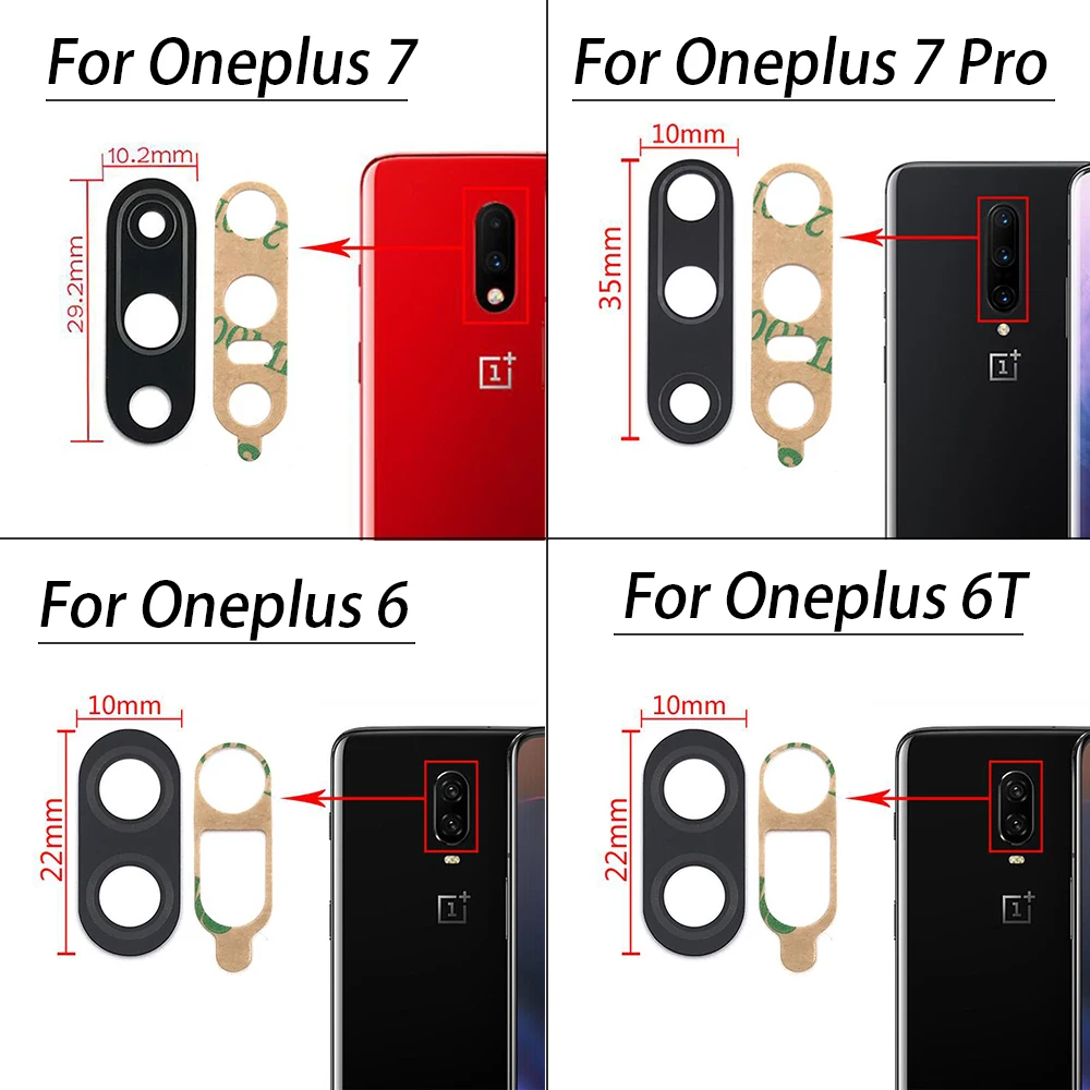 Стеклянная крышка объектива задней камеры с защитной наклейкой для Oneplus 7 8 Pro 5 6 7T 9