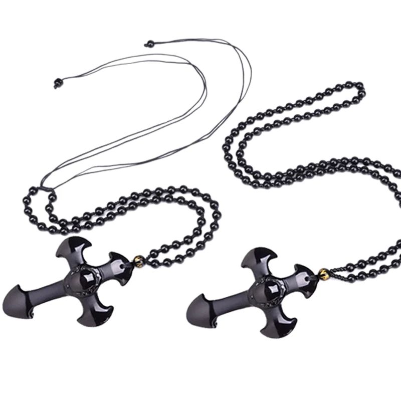 

Pendant Jewelry Natural Obsidian Cross Pendant Necklace Crystal Energy Stone