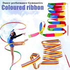 Гимнастические ленты, Красочные Портативные ленты 4 м для спортзала, аксессуары для танцев, радужные детские спортивные игрушки для девочек, ленты-стрейсеры 1 шт.