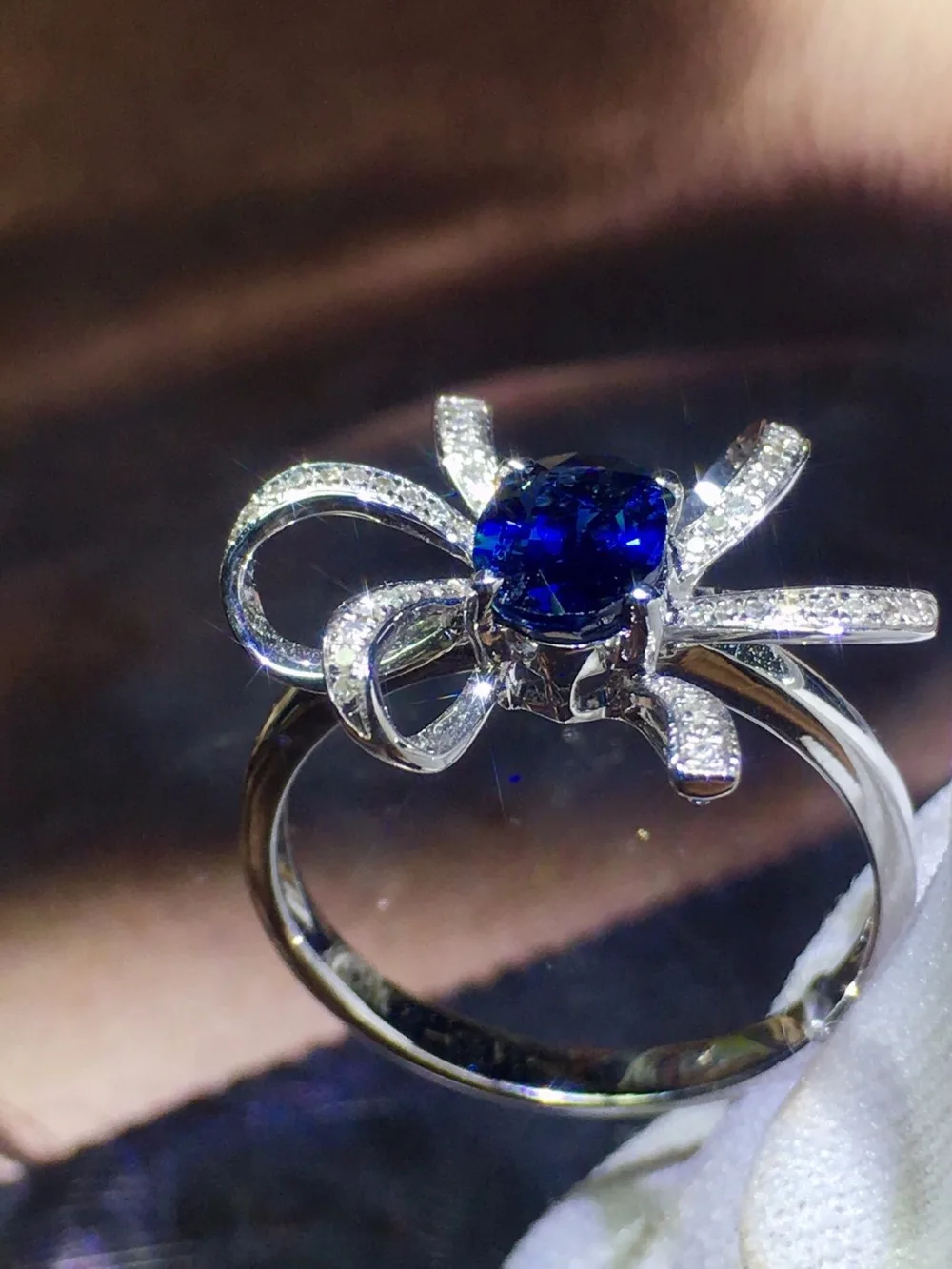 820 кольцо с синим сапфиром 1.15ct Настоящее чистое 18 K натуральный драгоценный камень, синий сапфир 18 k золото бриллианты камень женское кольцо