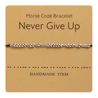 Плетеные браслеты с кодом Морзе ручной работы для женщин и мужчин, цепочка с буквенным принтом и карточкой, браслет для пары, ювелирные изделия дружбы, рождественский подарок