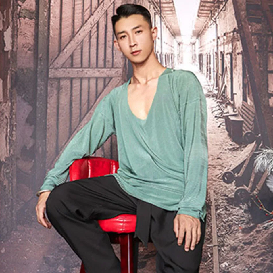 Новинка 2021 дизайнерские мужские топы для латиноамериканских танцев W823 с