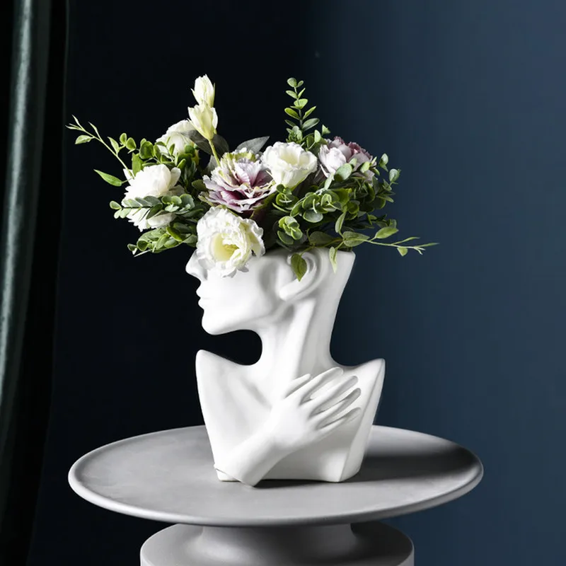 

Ceramic Planter Modern Ceramics Statue Flower Vase with Non-Slip Bottom for Home Garden Non-Slip Bottom