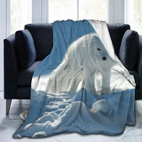 animal 3d printing printed blanket bedspread blanket retro bedding square picnic wool soft blanket fox