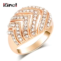 kinel bride engagement rings for women gold color retro look big oval austrian crystal ring vintage jewelry 2019 new