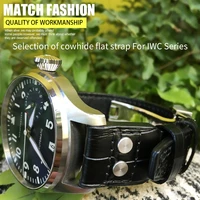21mm 22mm leather watchband italian cowhide folding buckle watch strap for iwc pilot portugieser portofino%c2%a0family mark watch