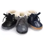 Детская обувь, зимние ботинки для первых шагов, для маленьких мальчиков и девочек, с передним ремешком, утепленные бархатные ботинки для снежной погоды
