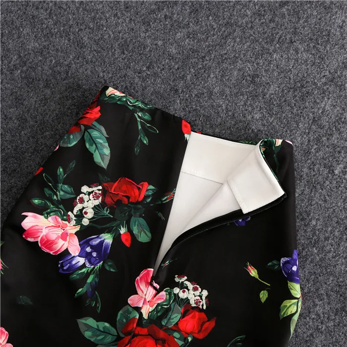 2019 женские летние юбки длиной до колена с цветочным принтом повседневные