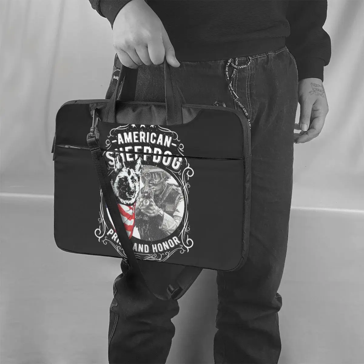 

German Shepherd Laptop Bag Case Protective Soft Computer Bag Bicycle Crossbody Laptop Pouch