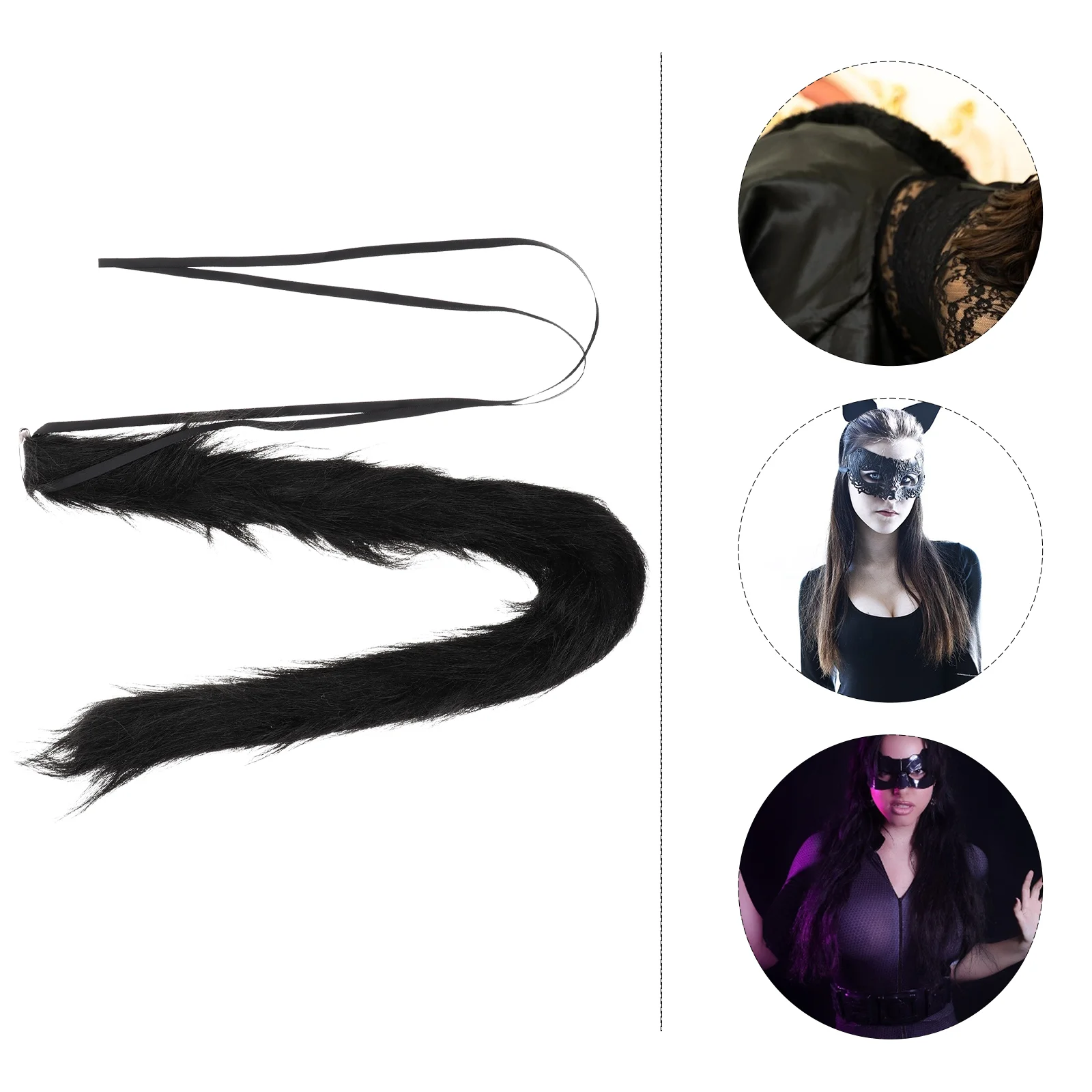 

2 шт. костюм из искусственного меха Хвост реквизит для рождественской вечеринки Косплей кошачий хвост