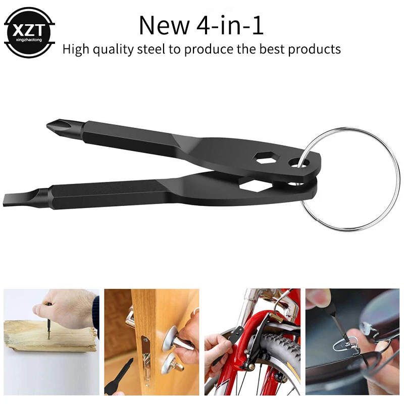 1 Set Stainless Steel Mini EDC Multifunction Screwdriver Key Shape Slotted Screwdrivers Keychain Pocket Repair Tool | Инструменты
