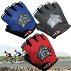 Детские велосипедные перчатки с полупальцами, сетчатые летние мотоциклетные перчатки для мальчиков, спортивные короткие тканевые велосипедные детские перчатки