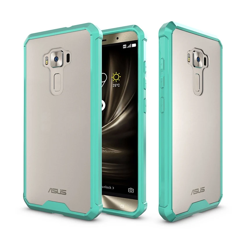 hot hybrid shockproof cover air cushion frame case with crystal clear hard back shell coque mask for asus zenfone 3 ze552kl 5 5 free global shipping