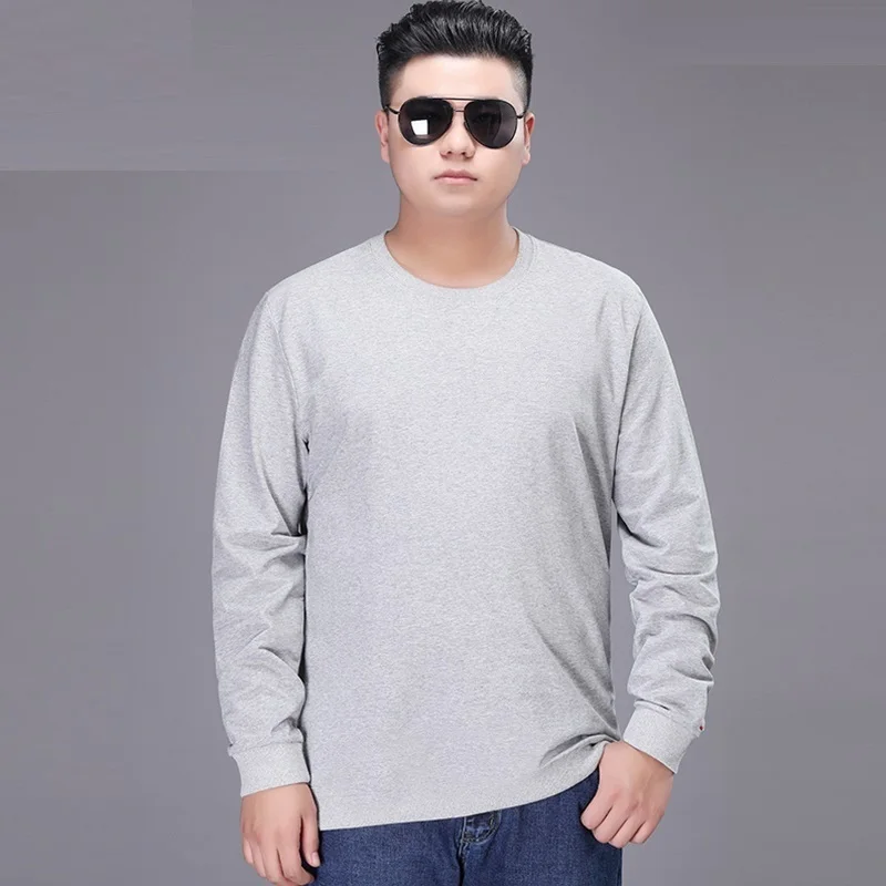 Зимняя Мужская хлопковая футболка размера плюс 8XL 10XL майка с длинным рукавом