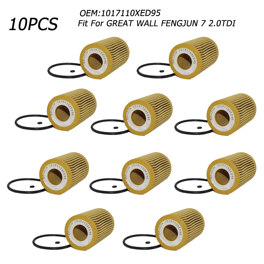 

10PCS Car Oil Filter For Great Wall Fengjun 5 / 7 2.0TDI FOR Great Wall Cannon Passenger Pickup 2.0TDI For Off-road 1017110XED95