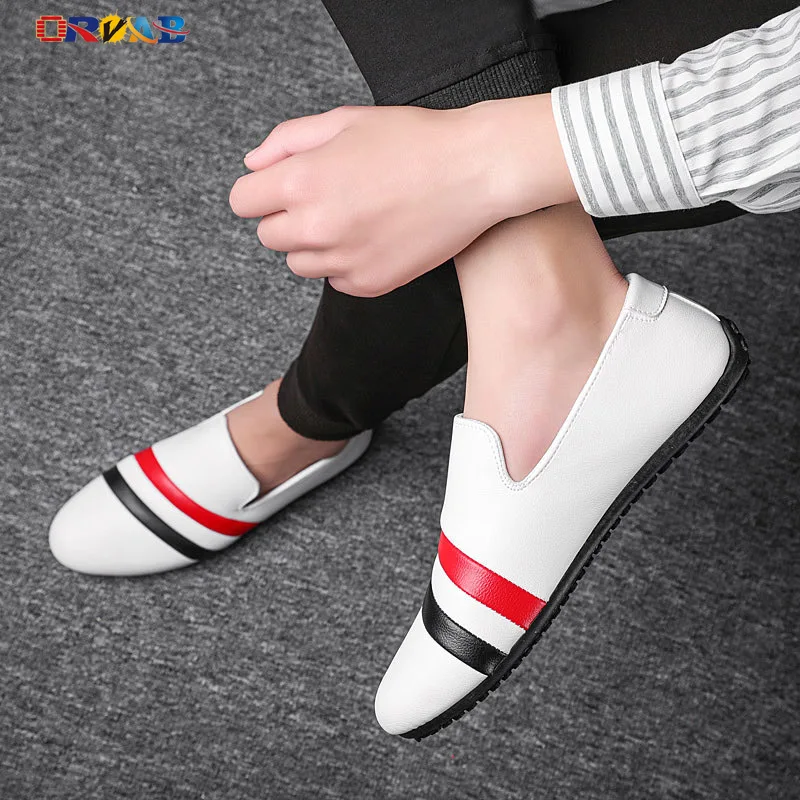 Мужская повседневная обувь модная мужская кожаные парусиновые мужские лоферы